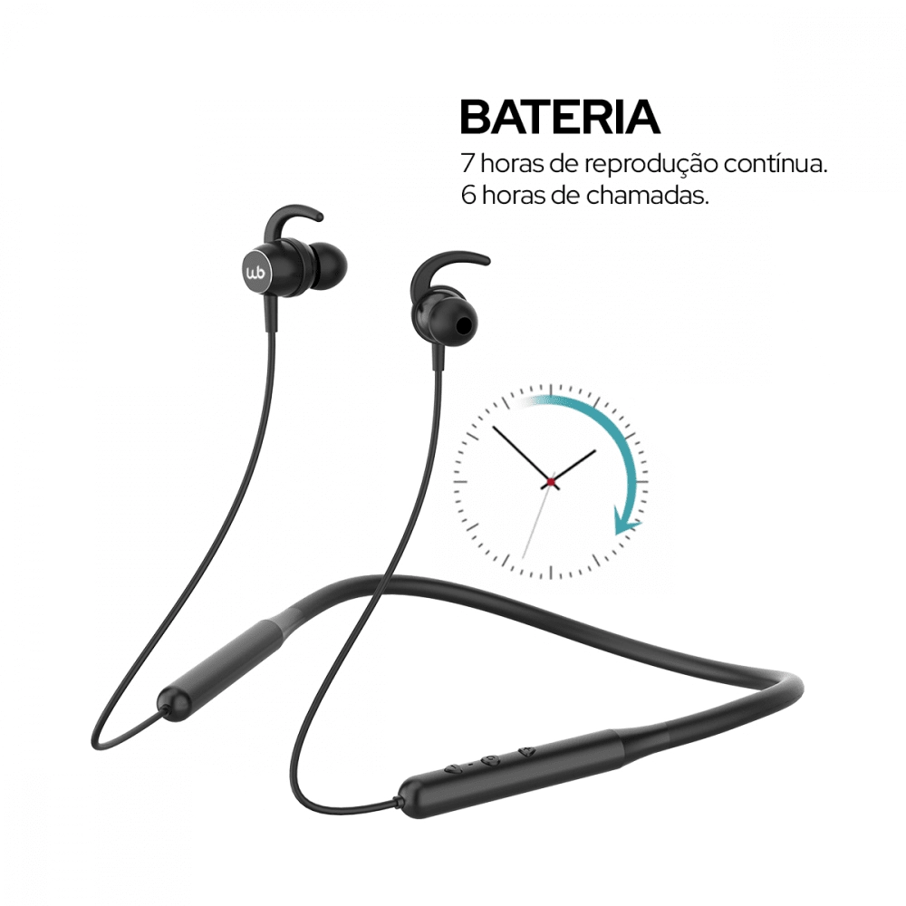 Fone de Ouvido Bluetooth WB Ivor In-ear Neckband Sem fio Bateria 7h Ponteiras magnéticas IPX5