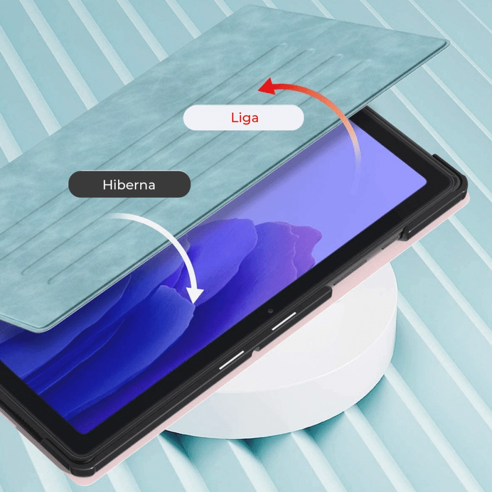 Capa Tablet Samsung Galaxy Tab A7 10.4 Polegadas WB Apoio Multiangular Auto hibernação Slim Tecido Verde