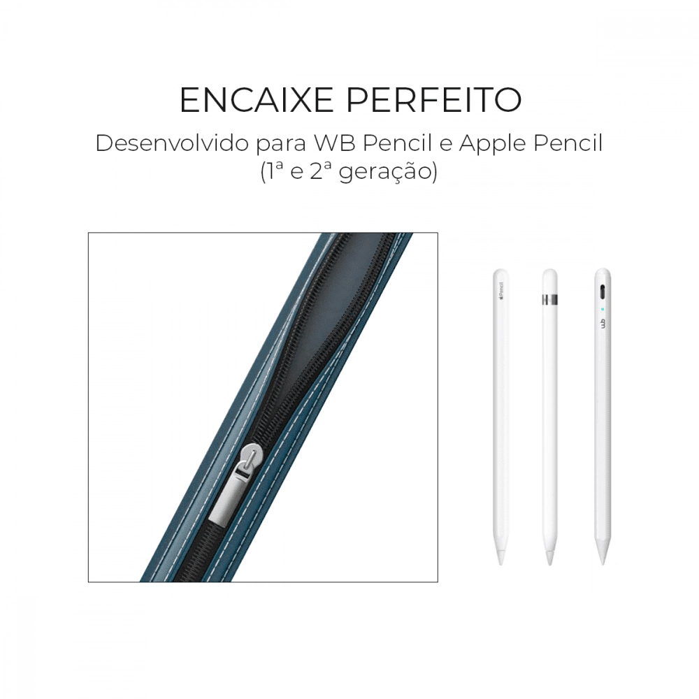 Estojo Para Apple Pencil 1º/2º E Wb Pencil Ipads Até 12.9 Polegadas