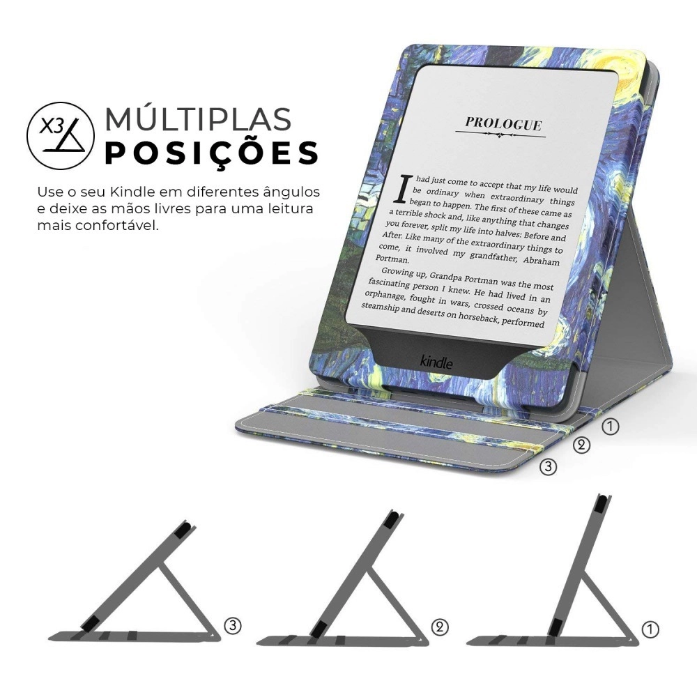 Capa Novo Kindle Paperwhite 11ª Geração 2021 tela 6,8 Polegadas WB Premium Vertical Silicone Flexível Auto Hibernação e Sensor Magnético