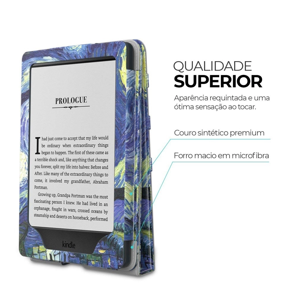 Capa Novo Kindle Paperwhite 11ª Geração 2021 tela 6,8 Polegadas WB Premium Vertical Silicone Flexível Auto Hibernação e Sensor Magnético