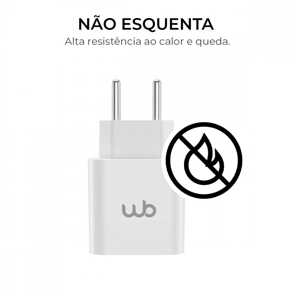 Carregador 2 portas USB-C e USB-A WB 20W Branco
