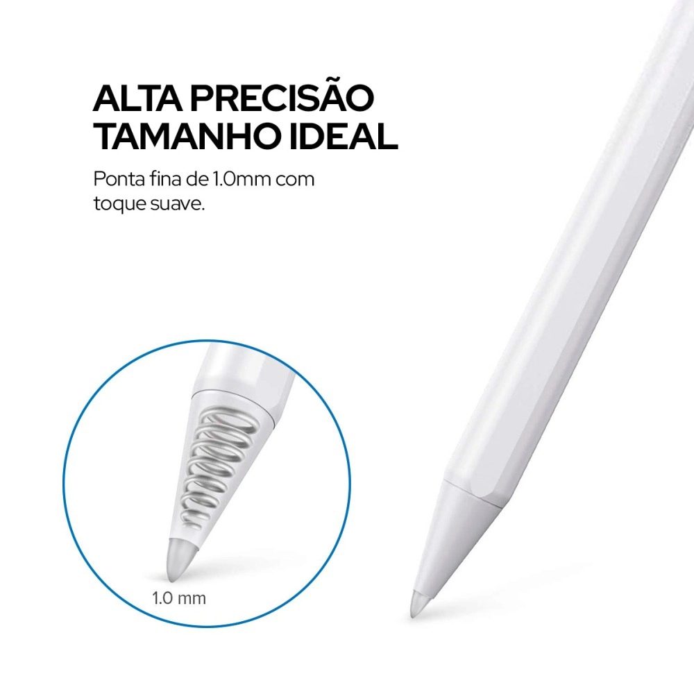 Caneta Pencil WB Para iPad com Palm Rejection e Ponta de Alta Precisão 1.0mm Branca