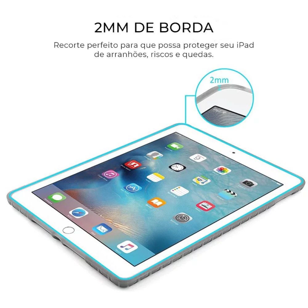 Capa Case iPad 6ª Geração 9.7 Polegadas Polegadas (2017/2018/2019) Wb Antichoque Preta