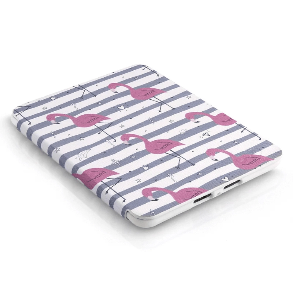 Capa Kindle 10a Geração WB Ultra Leve Silicone Flexível Auto Hibernação e Fecho Magnético Flamingos