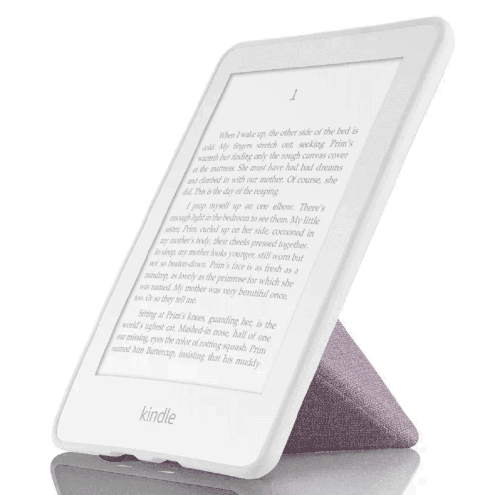 Capa Kindle Paperwhite 10a Geração WB Origami Auto Hibernação Silicone Flexível e Fecho Magnético Tecido Lilás