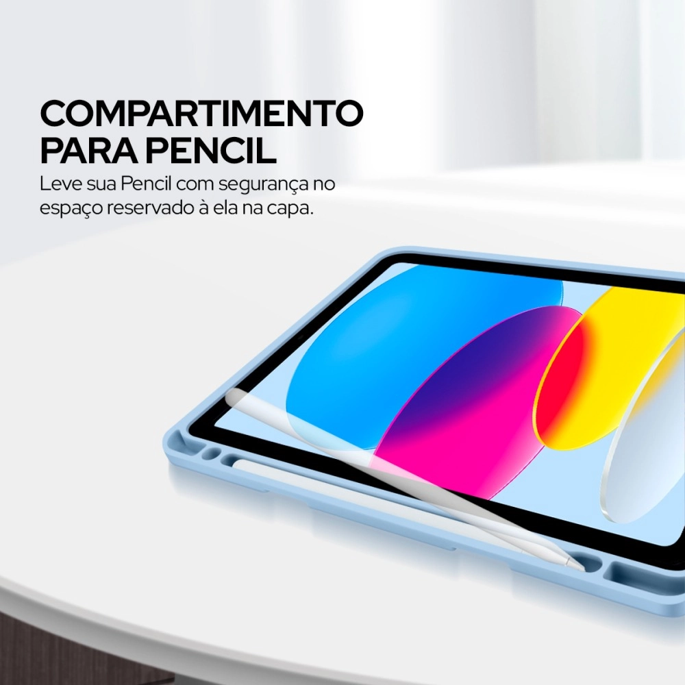 Capa Novo iPad 10° Geração 10,9 WB com Teclado, trackpad e Compart. para Pencil Azul