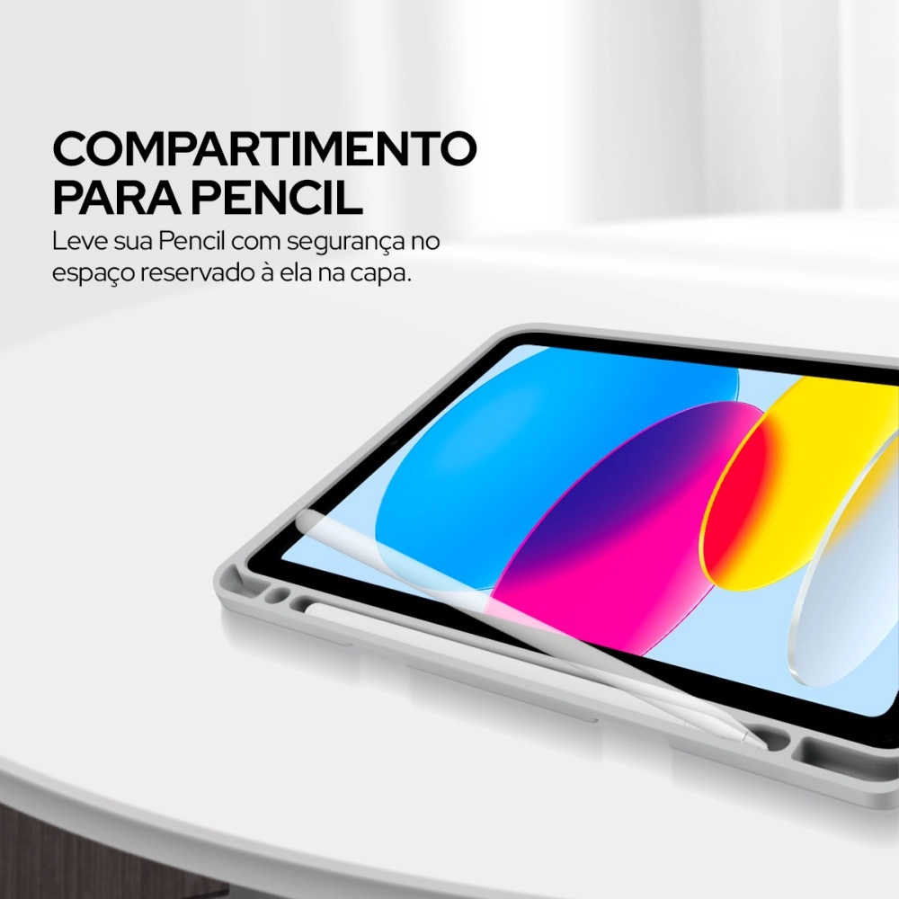 Capa Novo iPad 10° Geração 10,9 WB com Teclado, trackpad e Compart. para Pencil Cinza