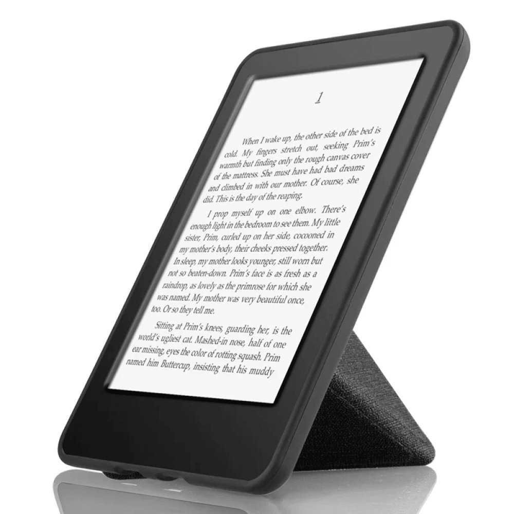 Capa Novo Kindle Paperwhite 11a Geração WB Origami Auto Hibernação Silicone Flexível e Fecho Magnético Tecido Preto (Não compatível com Kindle 10ª Geração, Kindle Paperwhite 10a e gerações anteriores e Kindle Oasis)