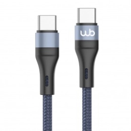 Cabo USB-C para USB-C 60W WB 1 metro Azul Marinho Nylon Trançado Compatível com Android
