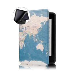 Capa Novo Kindle Paperwhite 11ª Geração 2021 tela 6,8 WB Ultra Leve Silicone Flexível Auto Hibernação e Fecho Magnético mapa Mundi