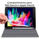 Capa iPad 7a, 8a e 9a Geração 10.2 Polegadas WB com Teclado e Compart. para Pencil Preta