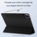 Capa iPad Pro 12.9 Polegadas 4a Geração WB - Magnética Ultra Slim Com Alça Preta