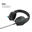 Fone de ouvido Over-ear WB Lux Com fio Gamer Microfone RGB LED IPX5 Espuma respirável Surround 360°