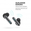 Fone de ouvido Gamer in-ear Bluetooth WB Sentinel TWS Preto com bateria de 20 horas de uso