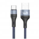 Cabo USB-A para USB-C 30W WB 1 metro Azul Nylon Trançado Compatível com Android