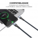 Cabo USB-A para USB-C 30W WB 1 metro Azul Nylon Trançado Compatível com Android