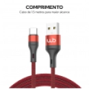 Cabo USB-A para USB-C 30W WB 1 metro Nylon Trançado Compatível com Android