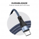 Cabo USB-C para USB-C 60W WB 1 metro Azul Marinho Nylon Trançado Compatível com Android
