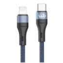Cabo USB-C para Ligthning 27W WB 1 metro Azul Marinho Nylon Trançado Compatível com IOS
