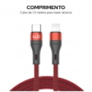 Cabo USB-C para Lightning 27W WB 1 metro  Nylon Trançado Compatível com IOS