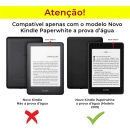 Capa Kindle Paperwhite A Prova D'água Couro Premium Wb Preta