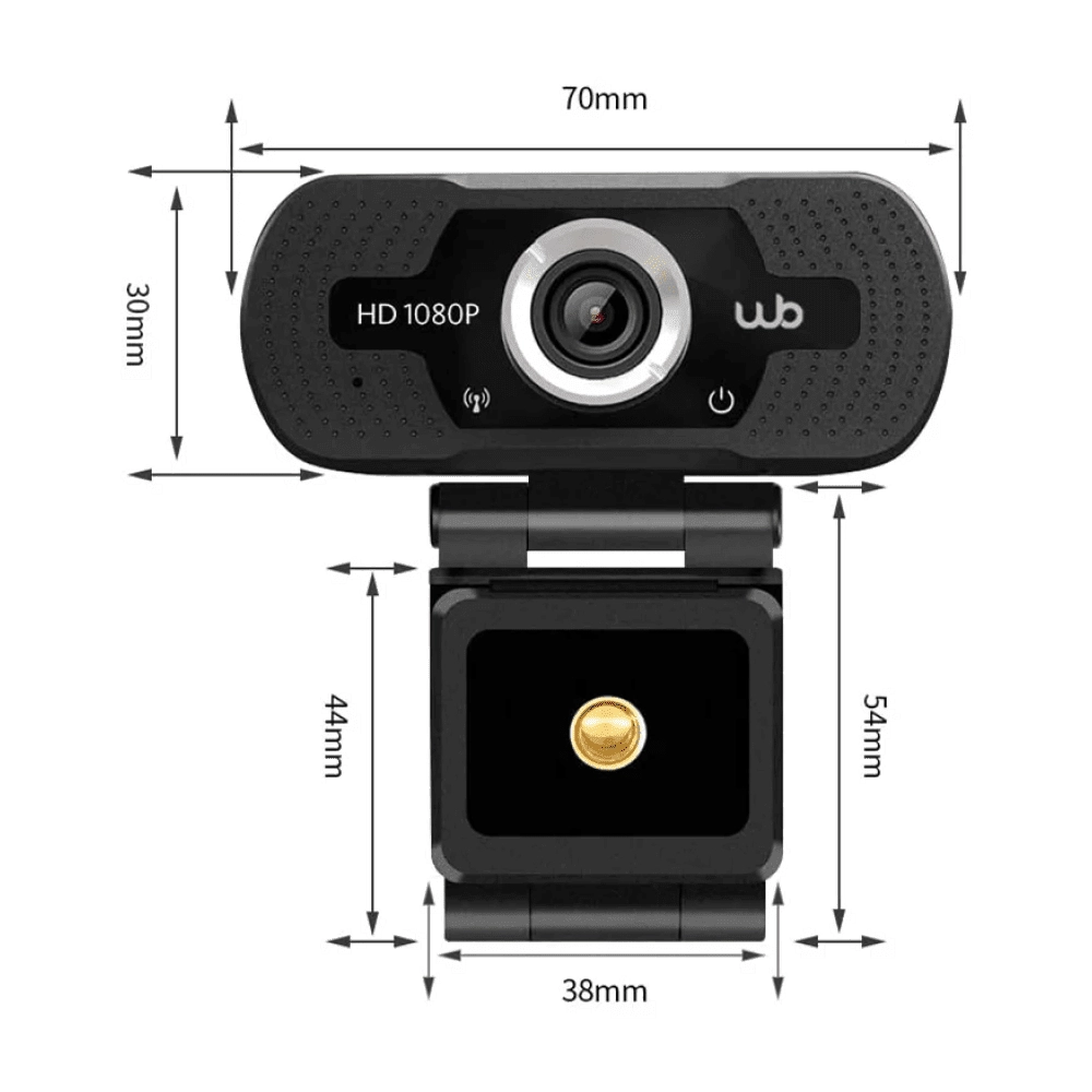 Webcam Full HD 1080P WB Amplo Ângulo 110°